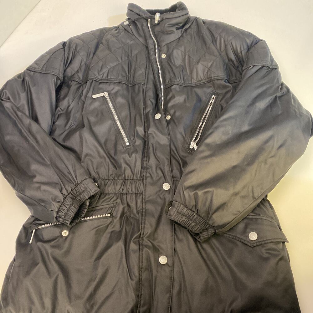 Tyrolia Women’s Coat XL Black Full Zip Skiwear Packets 90s Retro Head Vtg